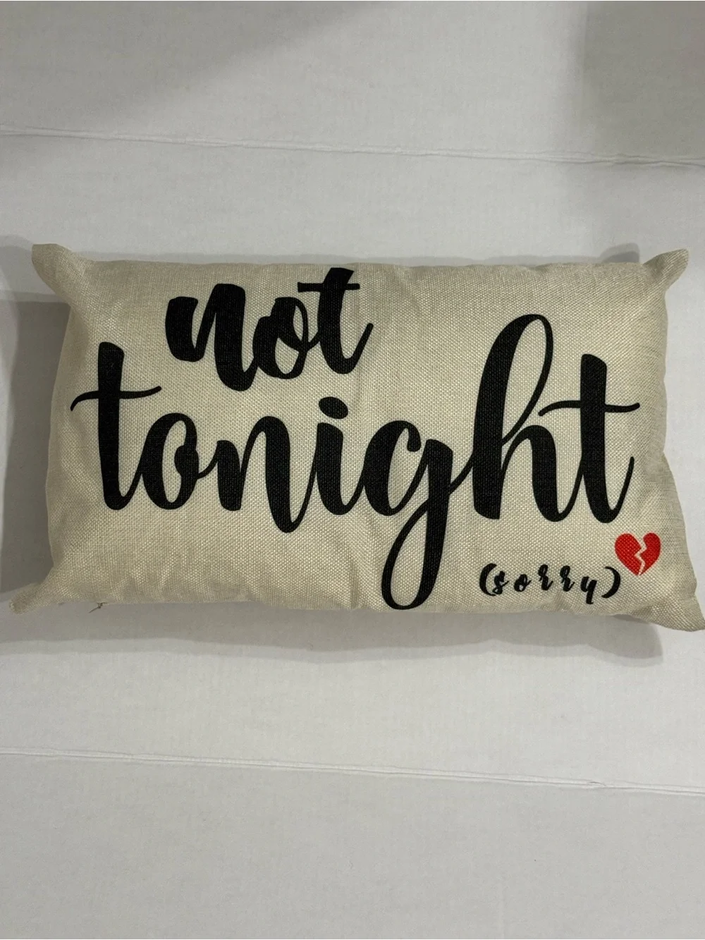 Tonight Not Tonight Reversible Throw Pillow 12x20 Boho Bedroom Decor Gag Gift